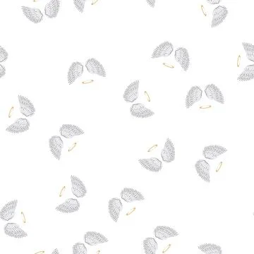 Pattern silhouette wing angel cartoon vector Stock Illustration