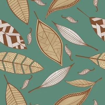 Pattern with silhouettes of leaves Stock Illustration