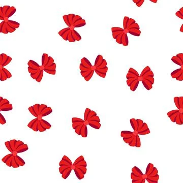 Pattern silk red bow cartoon vector Illustrazione stock