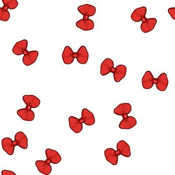 Pattern silk red bow cartoon vector Illustrazione stock