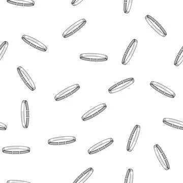 Pattern Silver adjustable bracelet showing minimal jewelry accessory icon イラスト素材