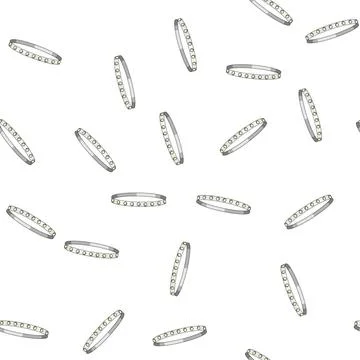 Pattern Silver bangle bracelet with white pearls jewelry accessory Stock Illustration