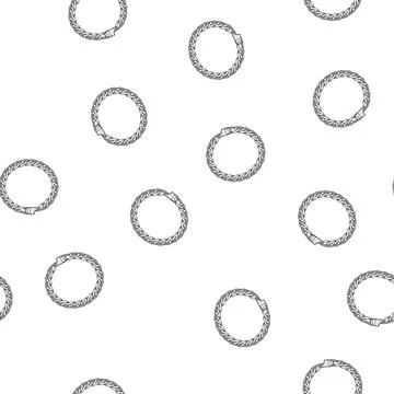 Pattern Silver chain bracelet forming circle with clasp Stock Illustration