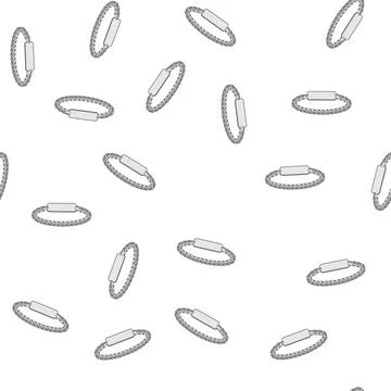 Pattern Silver chain id bracelet with blank name plate Stock Illustration