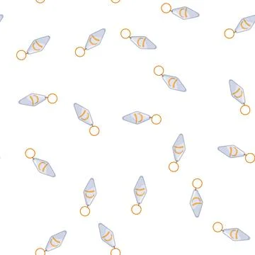 Pattern silver keychain key cartoon vector Illustrazione stock