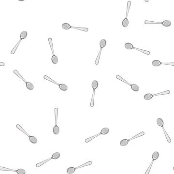Pattern silver tea spoon cartoon vector Stock Illustration