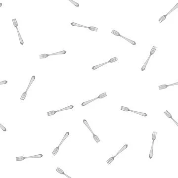 Pattern silverware fork cartoon vector Stock Illustration