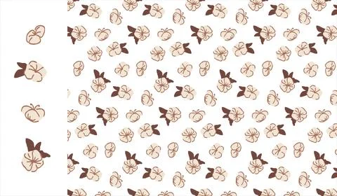 Pattern simple abstract flowers in doodle style drawn different shapes and .. Stock Illustration