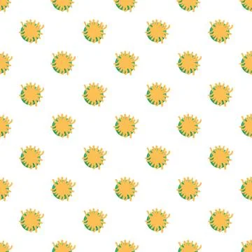 Pattern of simple abstract yellow orange flowers Illustrazione stock