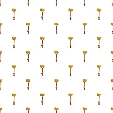 Pattern of simple cartoon trees on white background Stock Illustration
