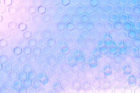 Pattern of simple geometric hexagonal shapes, mosaic background. 3d illustrat Stock Illustration