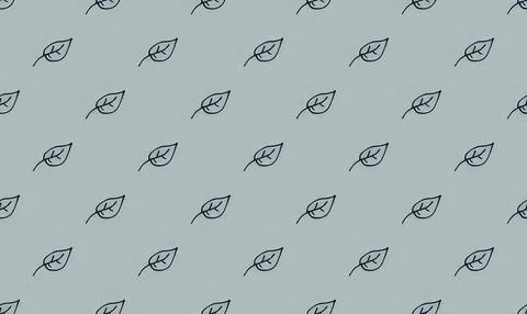 Pattern of simple leaf icons on light green background Stock Illustration