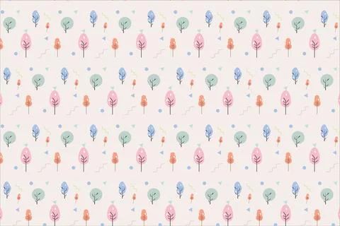 Pattern with simple tree elements abstract pattern vector background イラスト素材