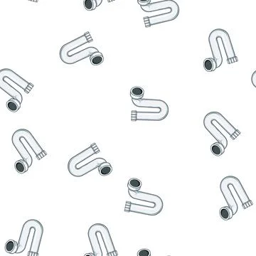 Pattern siphon waste drain trap cartoon vector Stock Illustration