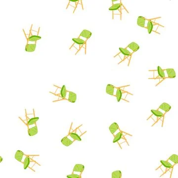 Pattern sit folding chair cartoon vector Illustrazione stock