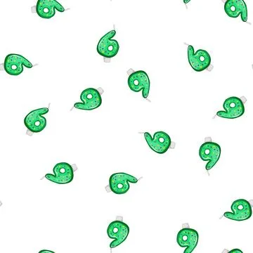 Pattern six happy birthday number candle cartoon vector Stock Illustration
