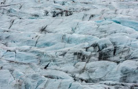 Pattern of Skaftafellsjokull Glacier on Iceland Stock Photos