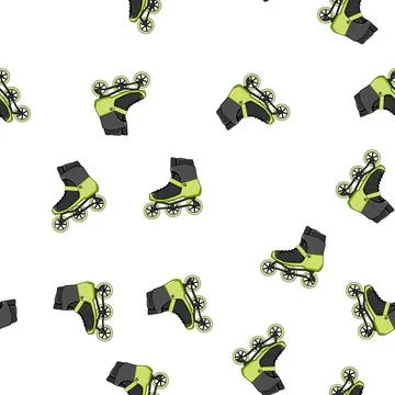 Pattern skate inline skates cartoon vector Stock Illustration