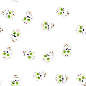 Pattern skeleton dead day skull cartoon vector 스톡 일러스트