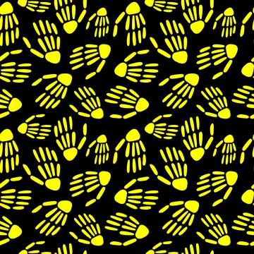 Pattern of Skeleton hand. Vector illustration Stock Illustration