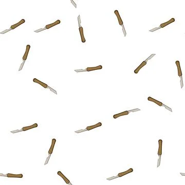 Pattern skill chisel carving cartoon vector Illustration