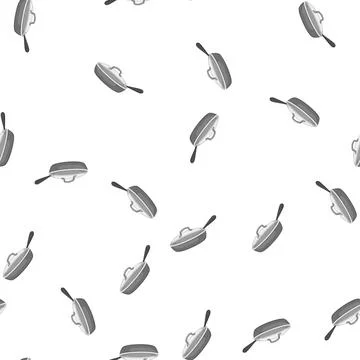 Pattern skillet frying pan kitchen cartoon vector Illustrazione stock