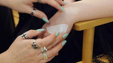 The pattern on the skin of the model Video stock 63120275