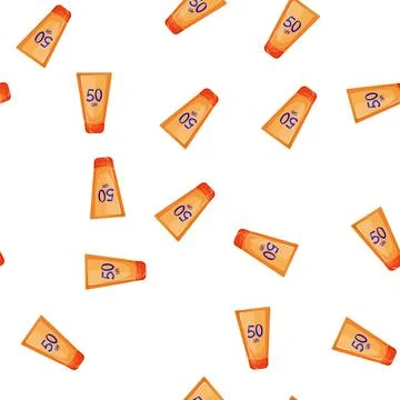 Pattern skin sun cream cartoon vector 库存插图