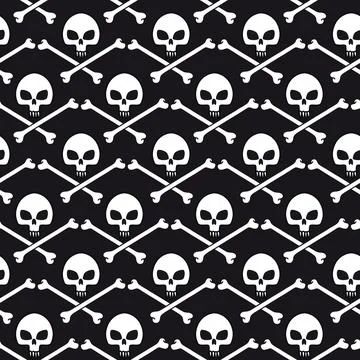 Pattern with skull and crossbones. Stock Illustration