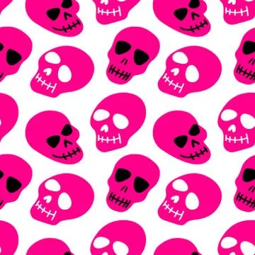 The pattern of the skull. Pink skulls pattern Stock Illustration