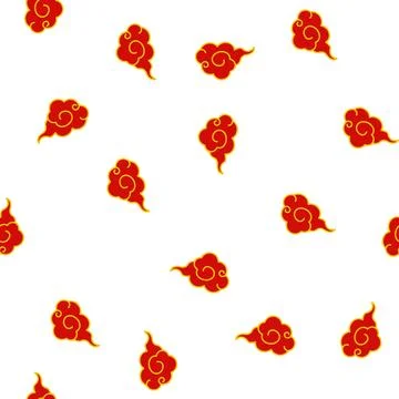 Pattern sky chinese cloud cartoon vector Stock Illustration