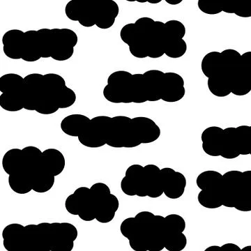 Pattern sky cloud black イラスト素材