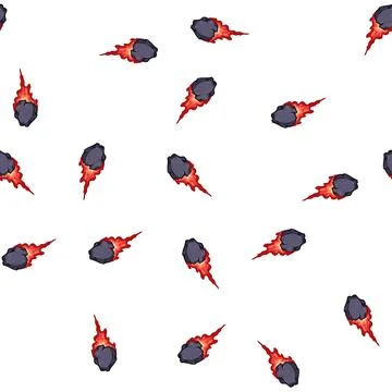 Pattern sky falling meteor cartoon vector Stock Illustration