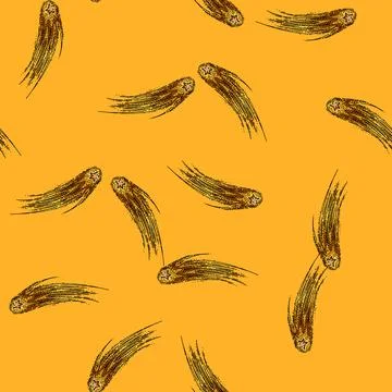 Pattern sky shooting star sketch hand drawn Stock Illustration