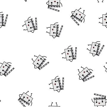 Pattern slate clapper board character cartoon vector Stock Illustration
