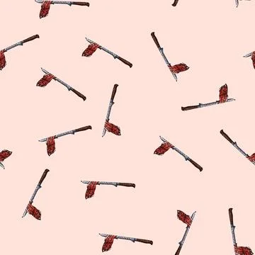 Pattern slice ham meat sketch hand drawn Stock Illustration