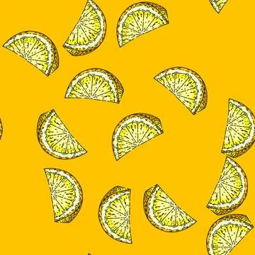 Pattern slice lemon sketch hand drawn Stockillustratie