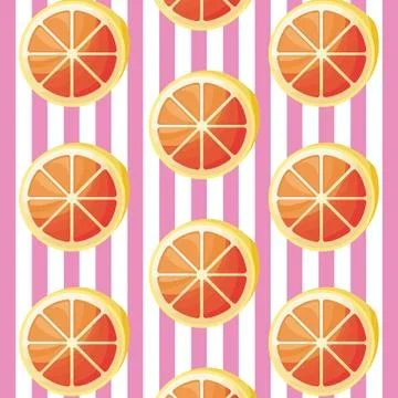 Pattern of sliced oranges fruits Stock Illustration