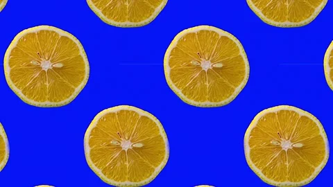 A pattern of sliced oranges moving from left to right. Stock Footage 243217493
