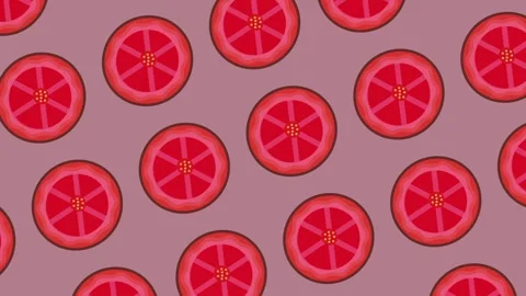 A pattern of sliced tomatoes showcasing the vibrant red color Stock Footage 308061740