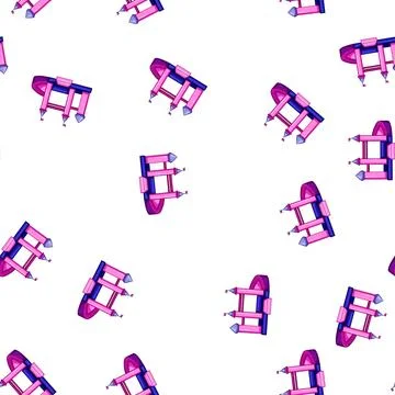 Pattern slide inflatable castle cartoon vector Stock Illustration
