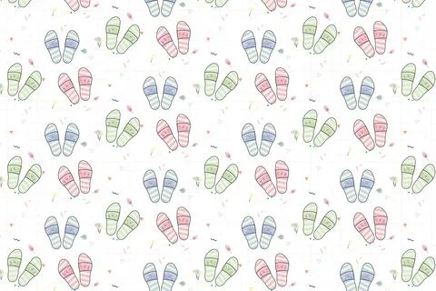 Pattern with slippers in pastel tones abstract pattern vector background Stock-Illustration