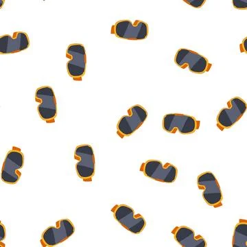 Pattern slopes googles ski cartoon vector Illustrazione stock