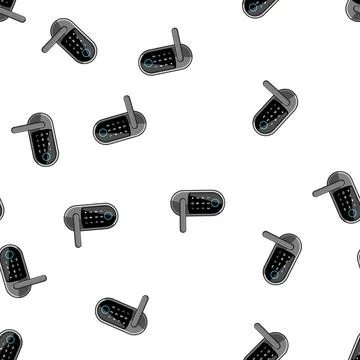 Pattern sm fingerprint door lock cartoon vector Stock Illustration