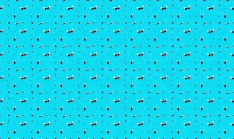 Pattern of small blue and black fish swimming in water Stock Illustration