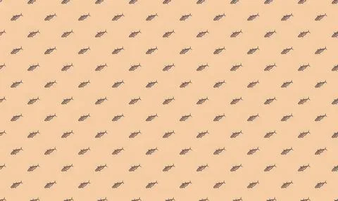 Pattern of small blue and green fish on beige background Stock Illustration