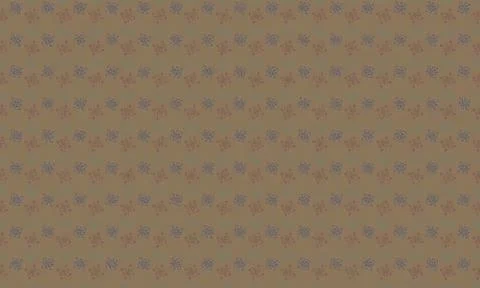 Pattern with small blue and pink flowers on beige background Stock Illustration