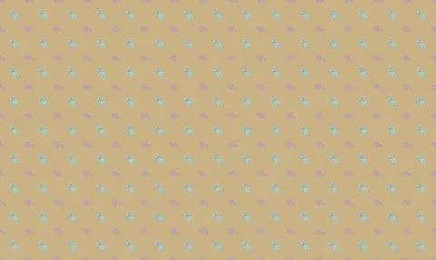 Pattern of small blue and purple flowers on beige background Stock Illustration