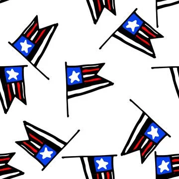 A pattern of a small colored flag of the USA. seamless pattern of the American Stock Illustration