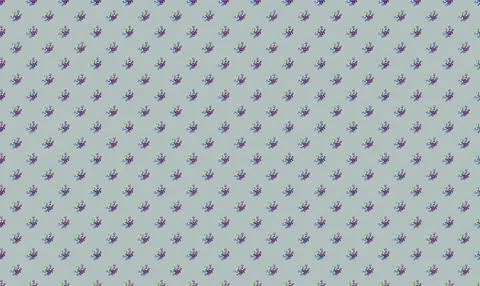 Pattern of small colorful birds flying on light blue background Stock Illustration